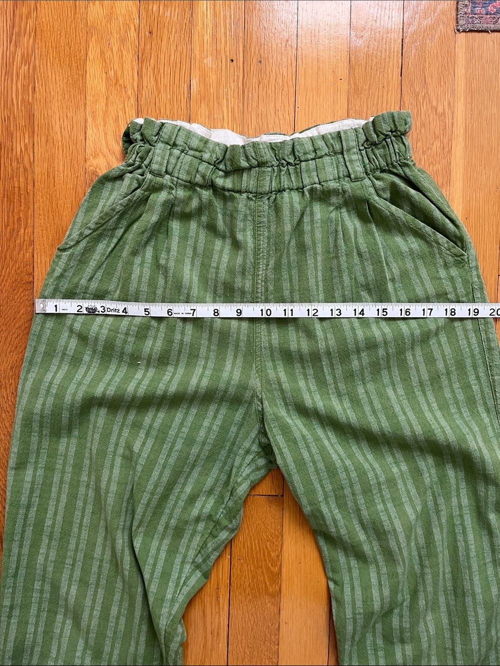 Ace & Jig Hughes Pants in Palm Green Stripe Size XS Pull on 100% Cotton Pant - Picture 8 of 13
